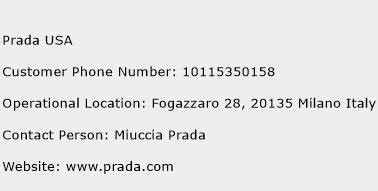 prada customer service number.